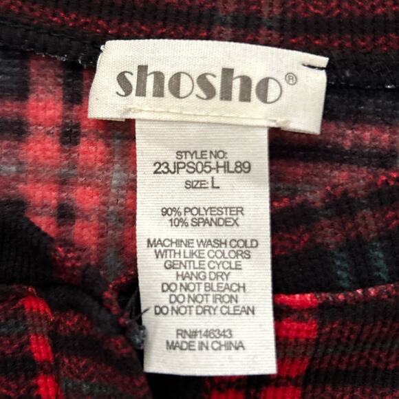 SHO SHO NWT Plaid Button Stretchy One Piece  Pajamas L - Picture 3 of 6